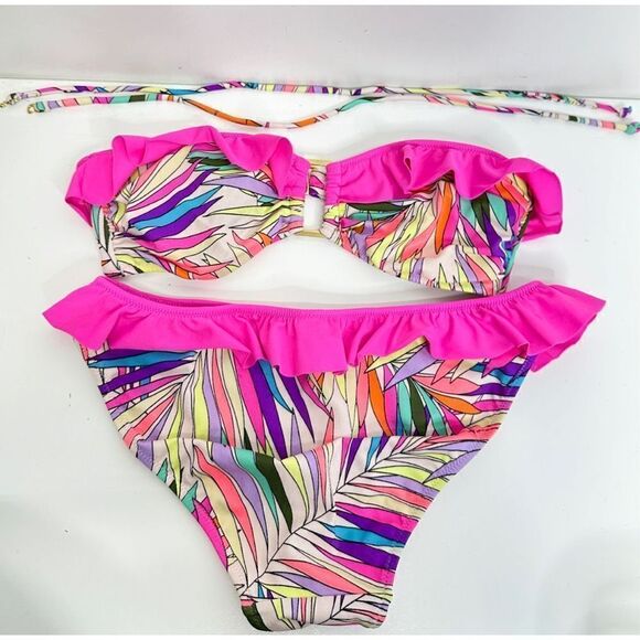 Victoria’s Secret Bikini Size Small Fuschia Ruffle Halter Two Piece Swimsuit‎ - Picture 2 of 6